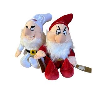 Vintage Disney Seven Dwarfs Happy and Grumpy Scented Bean Bag Plush Toys NWT